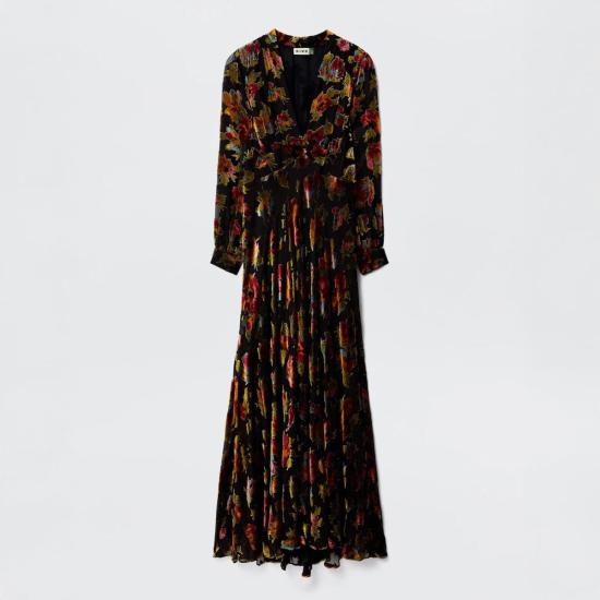  릭소 롱 원피스 런던 에모리 가운 컨트리사이드 데보레 블랙 - RIXO