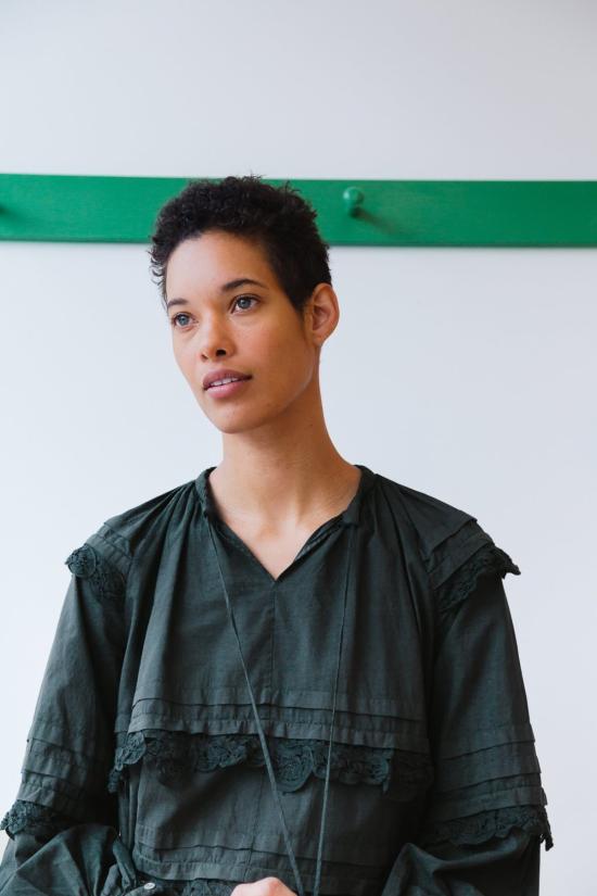  카론 칼라한 블라우스 캐론 캘러핸 루엘라 탑 차콜 바티스트 - CARON CALLAHAN