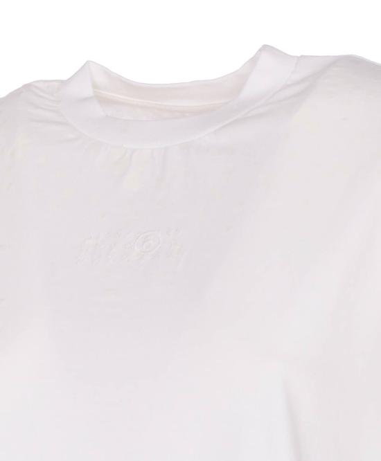  MM6 메종마르지엘라 반팔 티셔츠 Mm6 메종 마르지엘라 로고 티셔츠 화이트 - MM6 MAISON MARGIELA