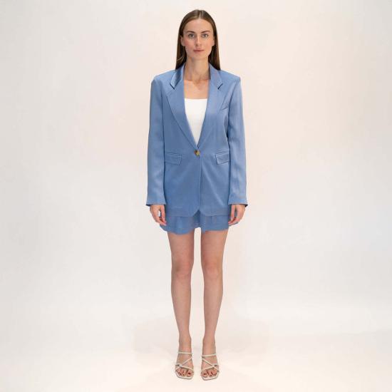  알리지 수트 자켓 알리시 새틴 블레이저 라이트 블루 - ALYSI