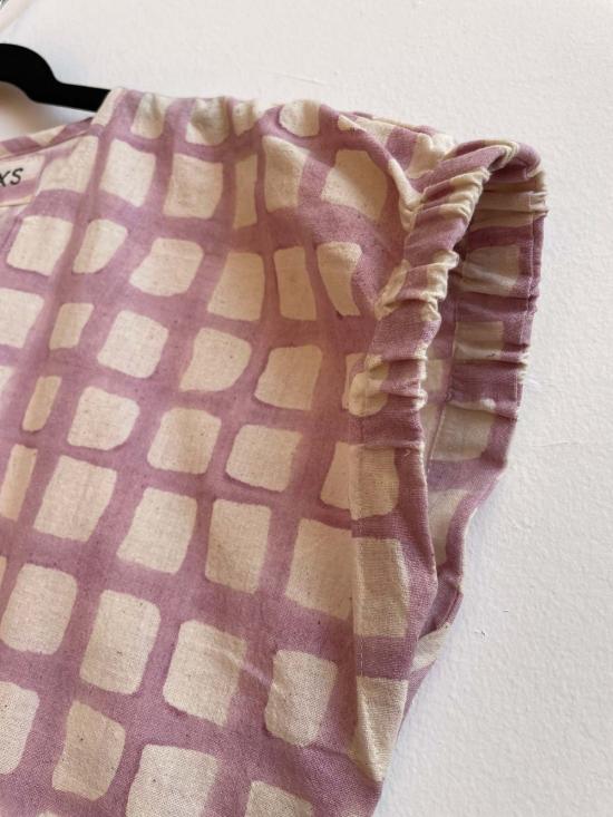  Happy French Gang 반팔 티셔츠 해피 프렌치 갱 즐리아 탑 라벤더 그리드 - OTHER BRANDS