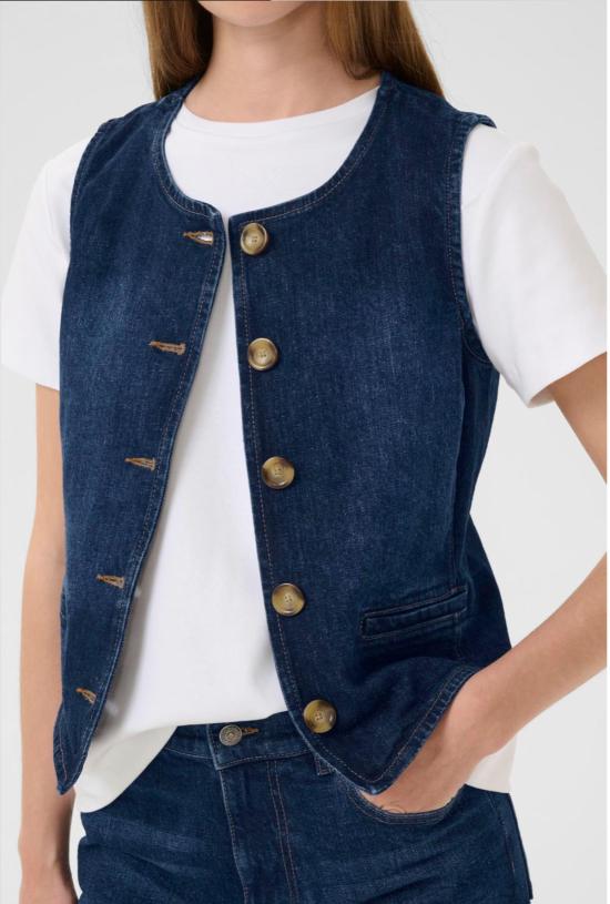  Inwear 베스트 인웨어 나날 W 데님 웨이스트코트 다크 워시 - OTHER BRANDS