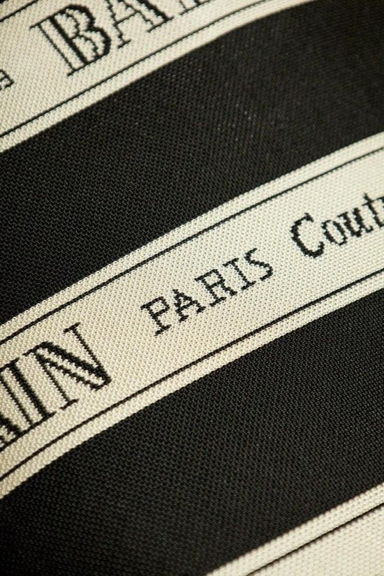  발망 숏 스커트 리본 모티브 자카드  블랙 - BALMAIN