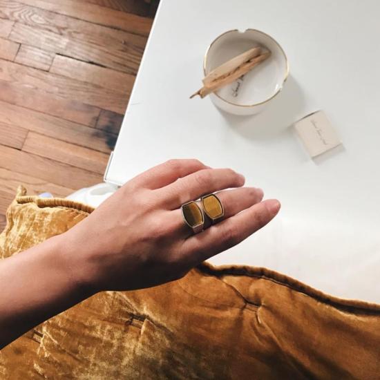  타린 토마스 반지 아치 링 타이거즈 아이 - TARIN THOMAS