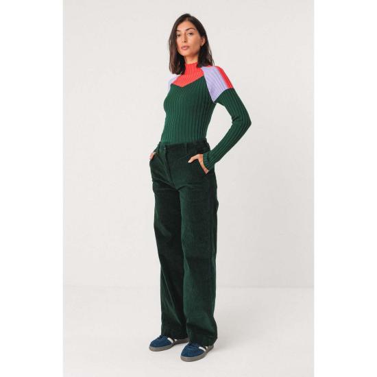  에스케이에프케이 스트레이트 팬츠 SKFK 다크 그린 코듀로이 팬츠 - SKFK