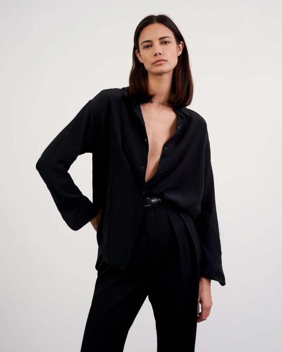  닐리로탄 데님 셔츠 닐리 로탄 줄리엔 셔츠 블랙 - NILI LOTAN