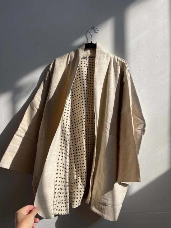  해피 프렌치 갱 코트 화이트  인사이드 도트 - HAPPY FRENCH GANG