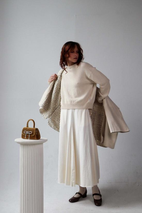  해피 프렌치 갱 코트 화이트  인사이드 도트 - HAPPY FRENCH GANG