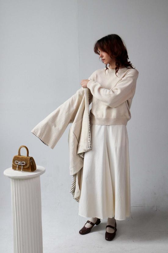  해피 프렌치 갱 코트 화이트  인사이드 도트 - HAPPY FRENCH GANG