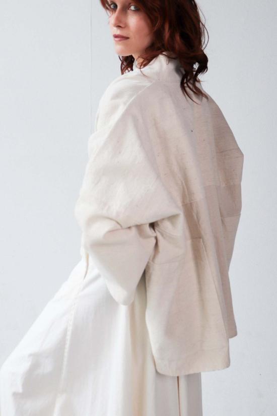  해피 프렌치 갱 코트 화이트  인사이드 도트 - HAPPY FRENCH GANG