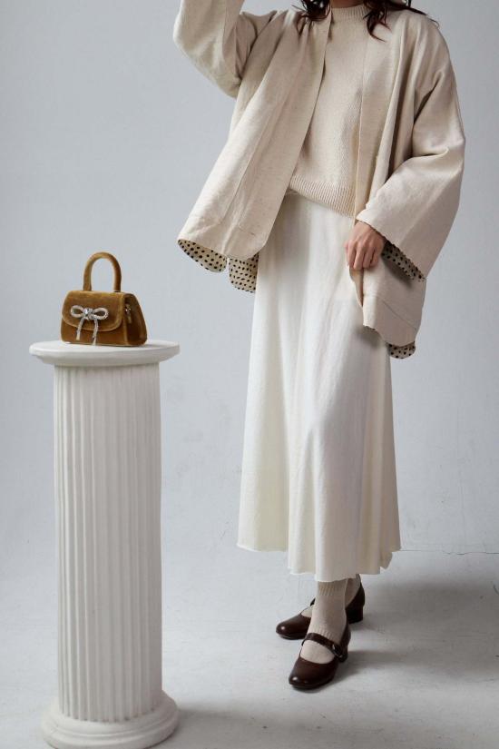  해피 프렌치 갱 코트 화이트  인사이드 도트 - HAPPY FRENCH GANG