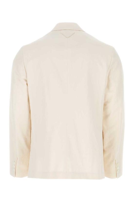  프라다 수트 자켓 아이보리 코튼 블레이저 베이지 - PRADA