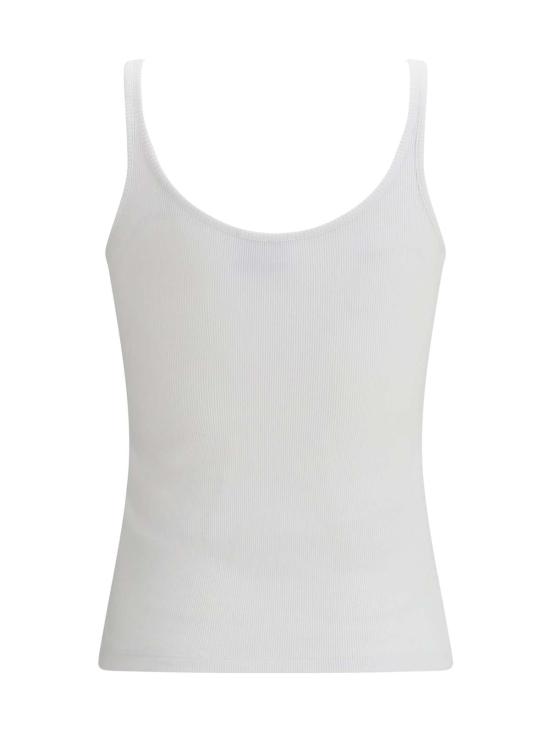  오프화이트 민소매 티셔츠 오프 스탬프 립 탱크탑 - OFF WHITE