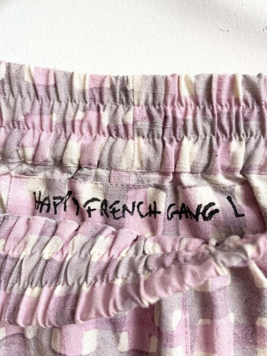  해피 프렌치 갱 스트레이트 팬츠 오마르 나이트 그리드 팬츠 프린트 - HAPPY FRENCH GANG