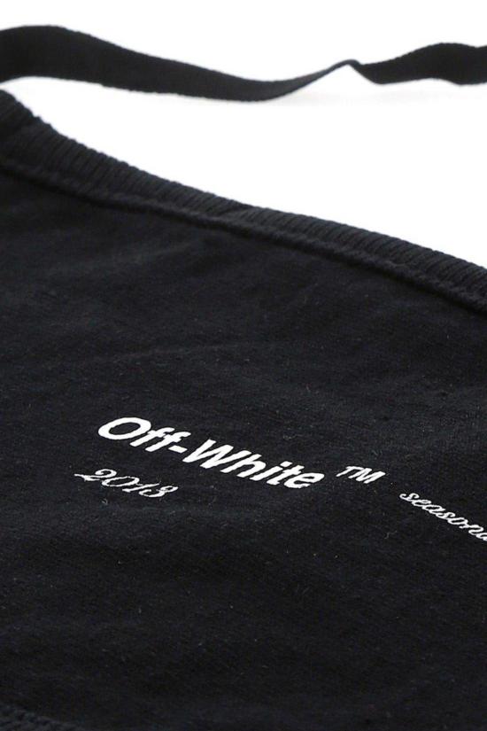  오프화이트 스포츠웨어 로고 프린트 블랙 마스크 - OFF WHITE