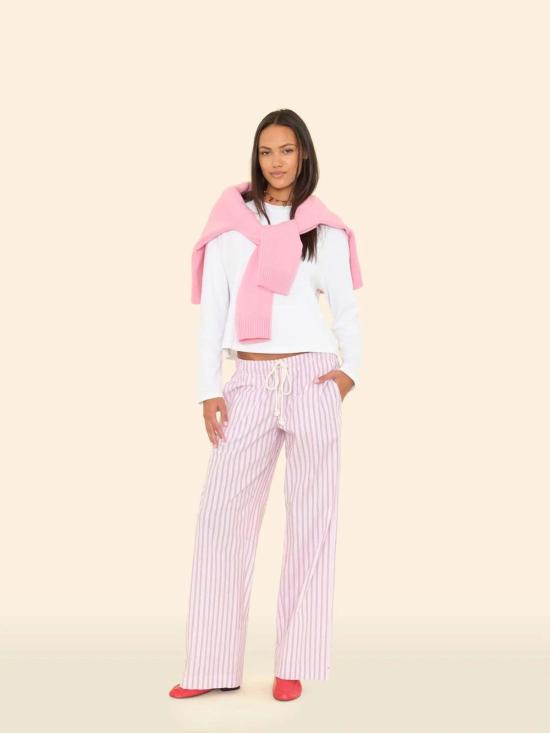  시레나 스트레이트 팬츠 Xirena Brinna 팬츠 블러쉬 체리 스트라이프