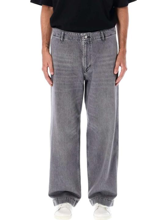  엠포리오 아르마니 데님 팬츠 와이드 레그 진  블랙