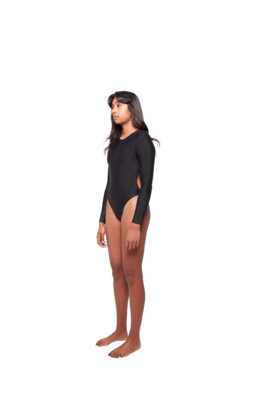  하우스라벨 바디수트 티셔츠 로우컷 보디수트 느와르 - HAUSLABEL