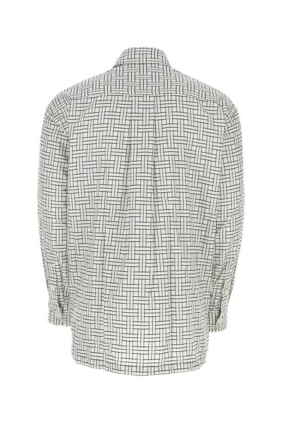  겐조 긴팔 셔츠 위브 오버사이즈 셔츠 화이트 - KENZO