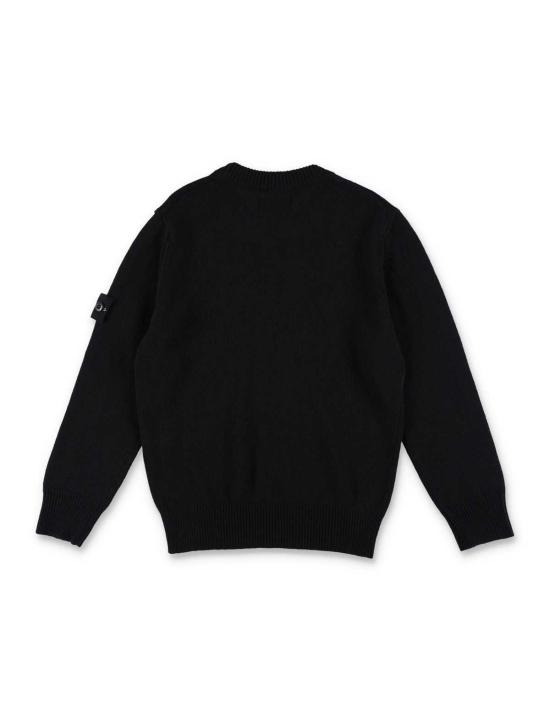  [키즈] 스톤 아일랜드 풀오버 키즈  니트 베이직 스웨터 블랙 - STONE ISLAND