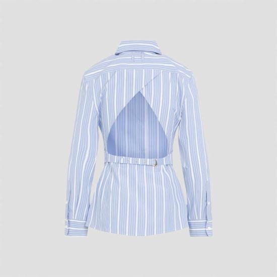  자크뮈스 셔츠 셰미즈 드 코스튬 셔츠 에브 자카드 비즈니스 빅 로그 - JACQUEMUS