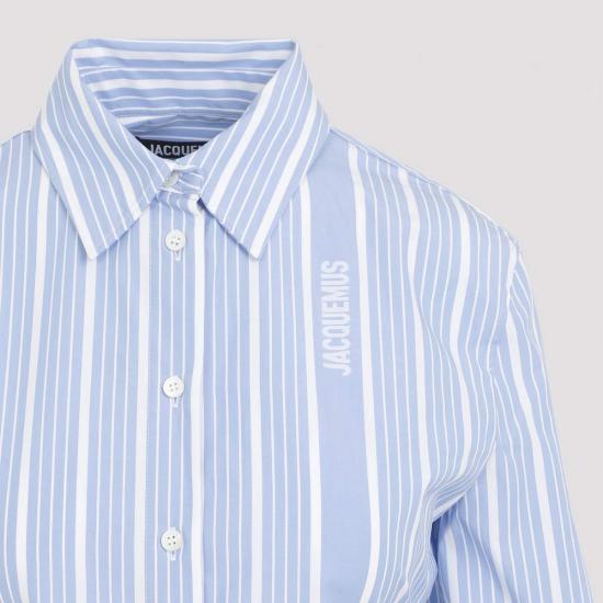  자크뮈스 셔츠 셰미즈 드 코스튬 셔츠 에브 자카드 비즈니스 빅 로그 - JACQUEMUS