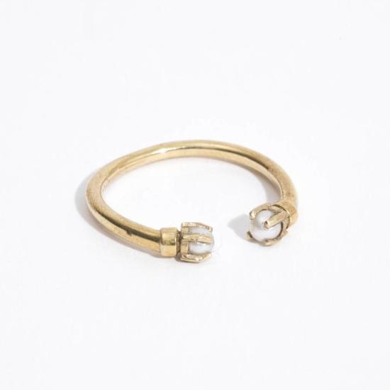  아세아 반지 에사 미러 링 (진주 장식)