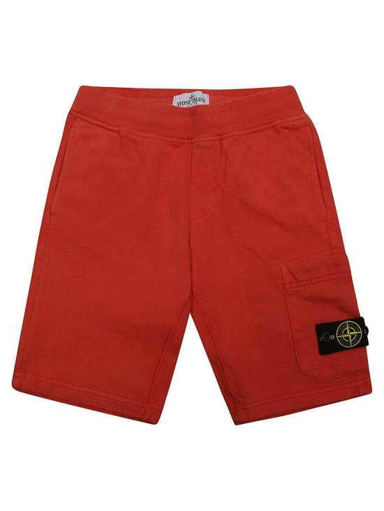  [키즈] 스톤 아일랜드 쇼츠/버뮤다 어린이용  나침반 배지 하이웨이스트 반바지 (오렌지색)