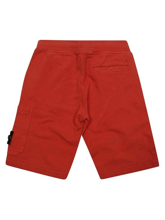  [키즈] 스톤 아일랜드 쇼츠/버뮤다 어린이용  나침반 배지 하이웨이스트 반바지 (오렌지색) - STONE ISLAND