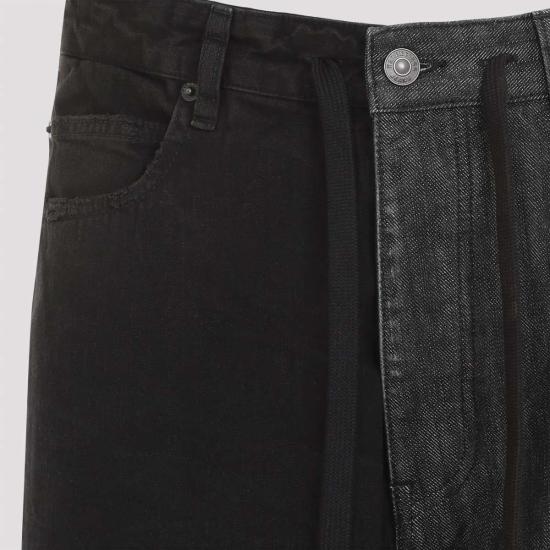  발렌시아가 데님 팬츠 피프티 피프티 팬츠 진 라이트 블랙 블랙 링 - BALENCIAGA