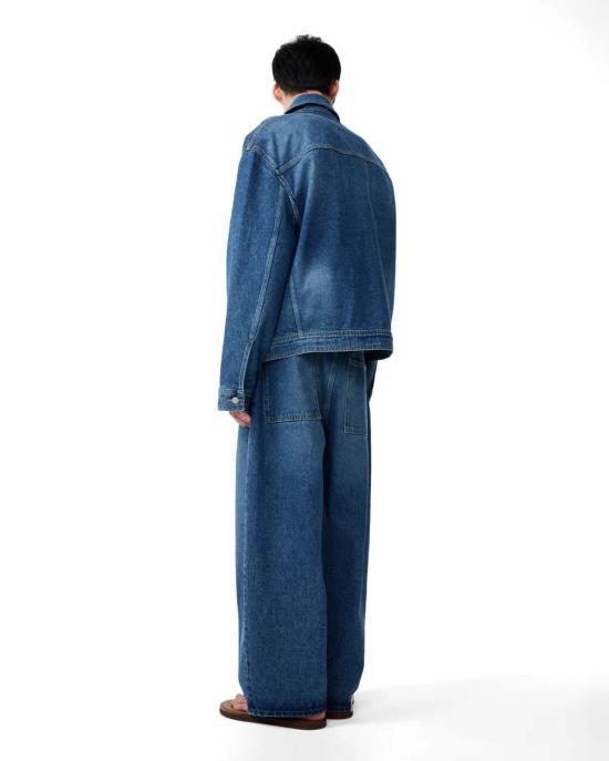  스튜디오 니콜슨 데님 팬츠 파올로 볼륨 진 워른 워시 인디고 - STUDIO NICHOLSON