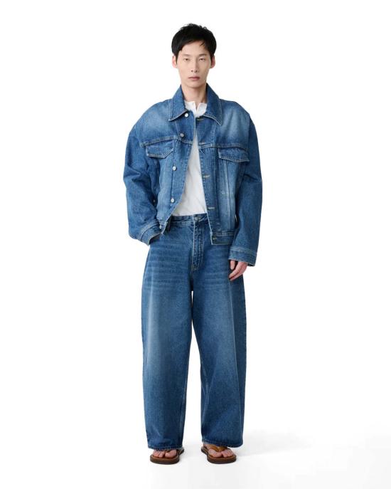  스튜디오 니콜슨 데님 팬츠 파올로 볼륨 진 워른 워시 인디고 - STUDIO NICHOLSON