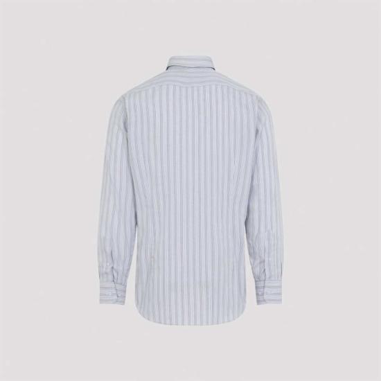  에트로 긴팔 셔츠 로마 로고 셔츠 페일 블루 - ETRO