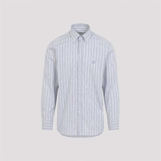  에트로 긴팔 셔츠 로마 로고 셔츠 페일 블루 - ETRO