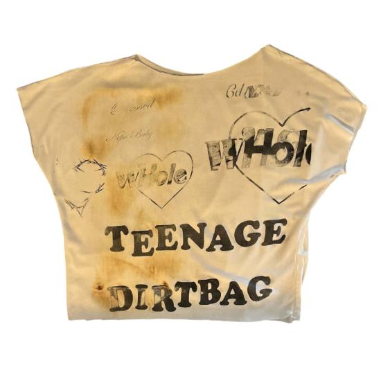  홀 반팔 티셔츠 Whole Teenage Dirtbag CD 1974 콜라보레이션 티셔츠 화이트 - WHOLE