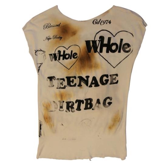  홀 반팔 티셔츠 Whole Teenage Dirtbag CD 1974 콜라보레이션 티셔츠 화이트 - WHOLE