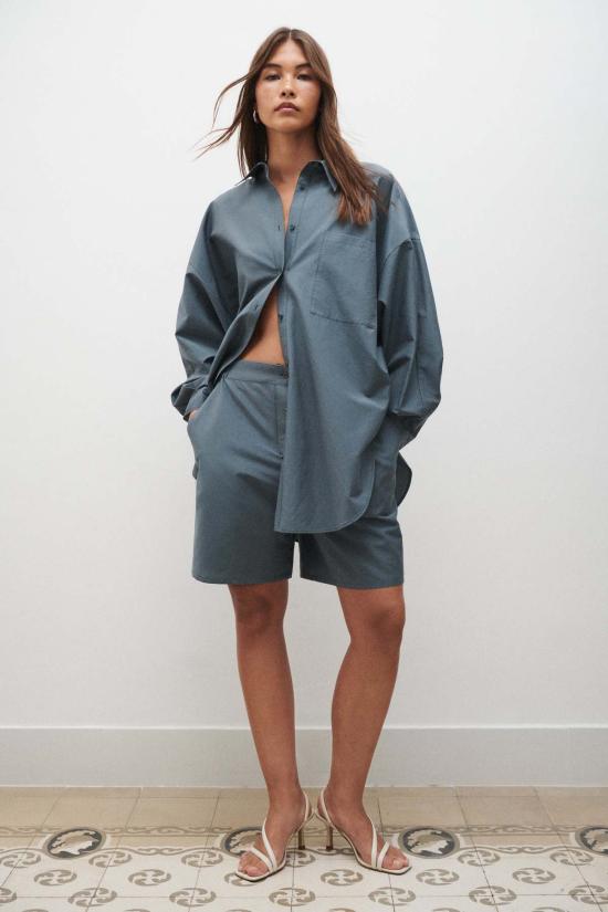  실크 런드리 숏팬츠 실크 세탁 면 실크 복서 팬티 슬레이트