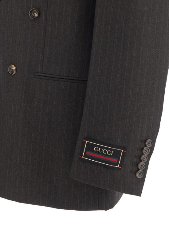  구찌 수트 자켓 더블 브레스트 재킷 브라운 - GUCCI