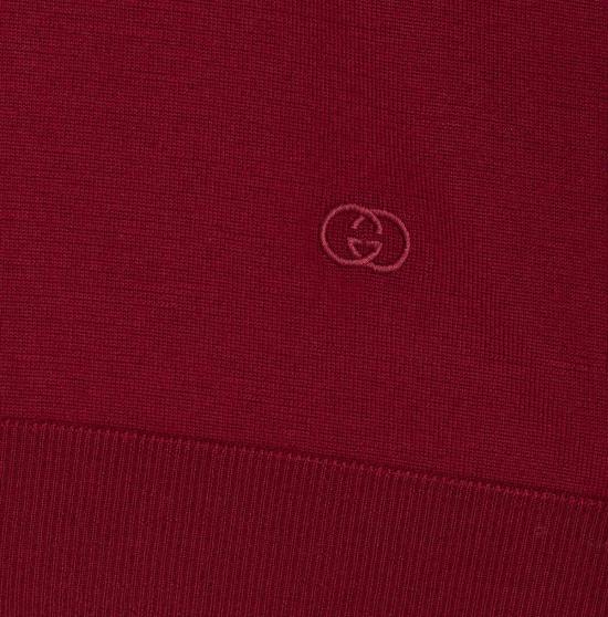  구찌 스웨터 GG 로고 폴로  레드 - GUCCI