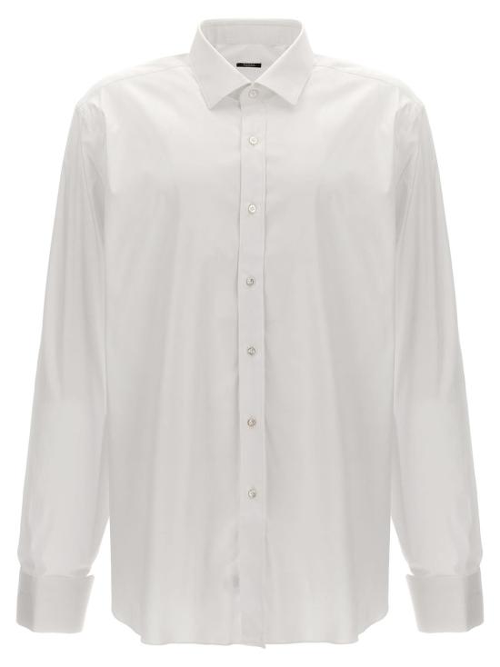  발바 긴팔 셔츠 바르바 나폴리 포플린  화이트