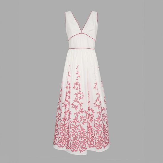  로레타 카포니 롱 원피스 Loretta Caponi Lucina 드레스 딸기 잎