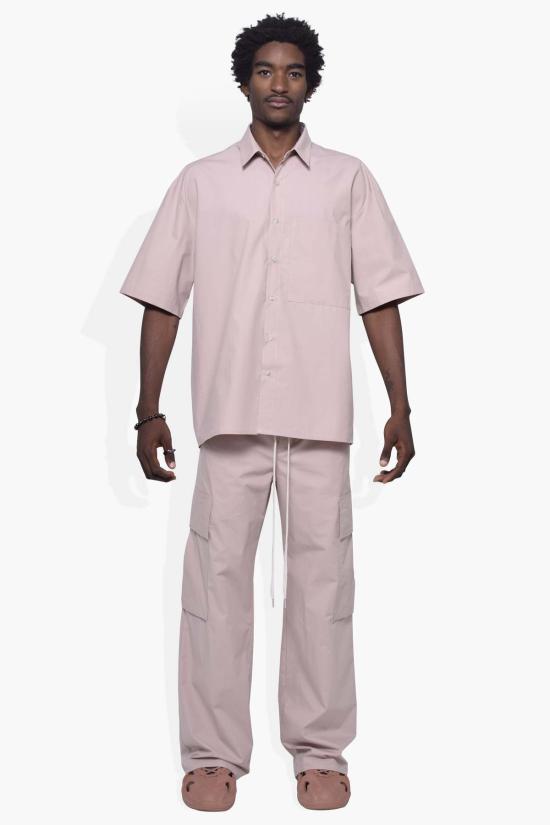  THE CELECT 반팔 셔츠 셀렉트 파운데이션 우븐  더스티 로즈