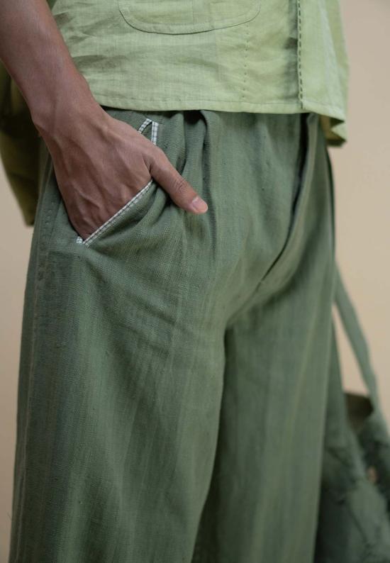  IKKIVI 스트레이트 팬츠 이키비 메도우즈 유니섹스 테이퍼드  그린 - IKKIVI