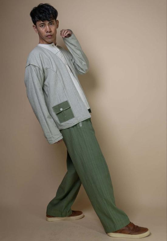  IKKIVI 스트레이트 팬츠 이키비 메도우즈 유니섹스 테이퍼드  그린 - IKKIVI