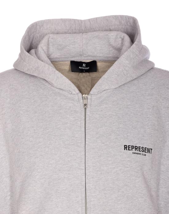  리프레젠트 긴팔 티셔츠 소유자 대표 지퍼 후드티 회색 - REPRESENT