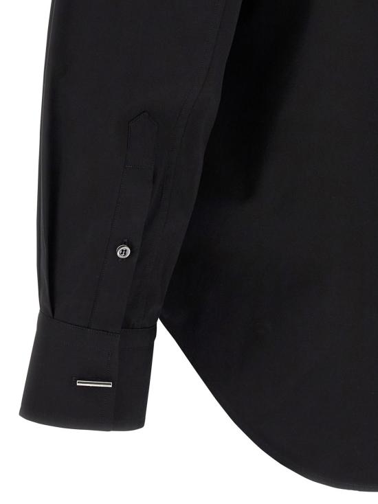  알렉산더 맥퀸 긴팔 셔츠 로고 자수 셔츠 블랙 - ALEXANDER MCQUEEN