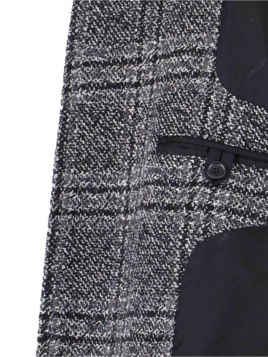  발렌시아가 코트 원 레이어 울  블랙/그레이 - BALENCIAGA