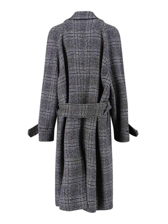  발렌시아가 코트 원 레이어 울  블랙/그레이 - BALENCIAGA