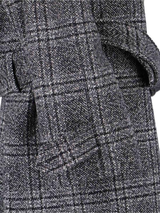  발렌시아가 코트 원 레이어 울  블랙/그레이 - BALENCIAGA