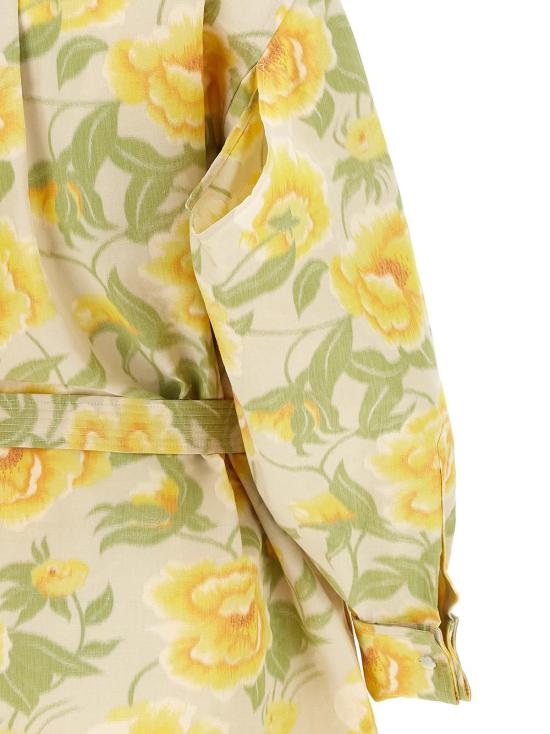  겐조 미디 원피스 모란 기모노 소매 드레스 - KENZO